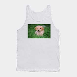 Golden Retriever Puppy Digital Painting Tank Top